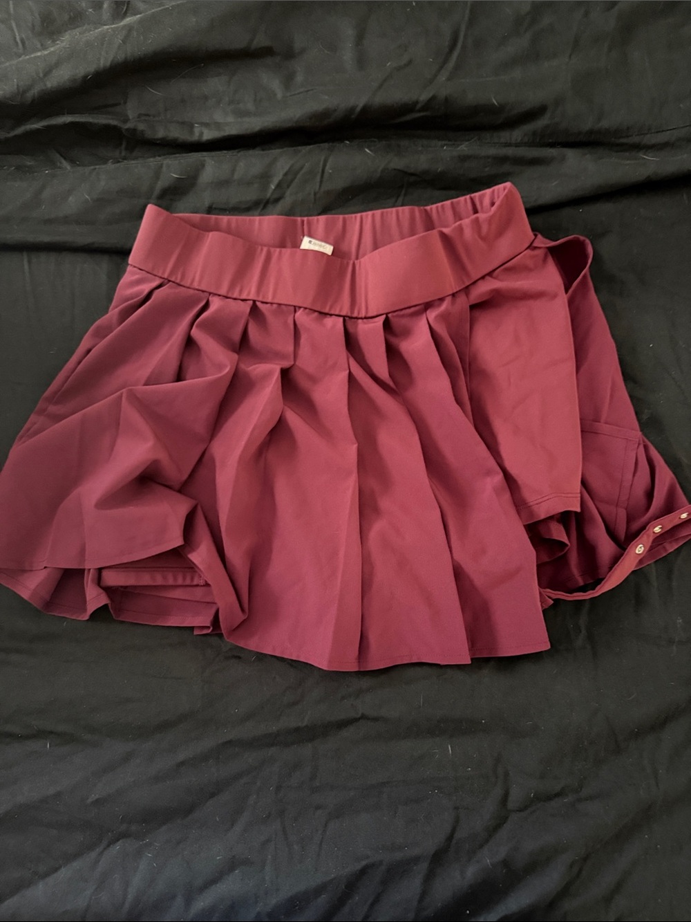 HALARA Burgundy Pleated Skort with Built-In Shorts